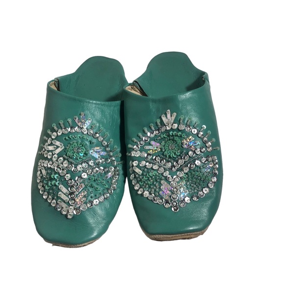 Glam Souls vintage beaded sequin mule shoes. Sz 10 - Picture 1 of 4